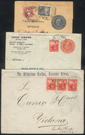 ARGENTINA 2 Covers + 1 Wrapper Used Betweeen 1899 And 1907, Interesting! - Andere & Zonder Classificatie