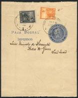 ARGENTINA 1c. Wrapper + 3c. And 6c. Liberty (GJ.220 + 223), Posted From Buenos - Andere & Zonder Classificatie