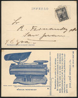 ARGENTINA "Advertising Postcard Of ""Moneyweight"" Scales, Franked With 2c. Lib - Andere & Zonder Classificatie