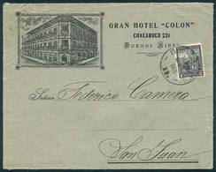 ARGENTINA Front Of Cover With Advertising For GRAN HOTEL COLON, Franked With 2c - Andere & Zonder Classificatie