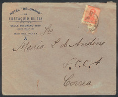 ARGENTINA Cover With Corner Card Of HOTEL BELGRANO (Mar Del Plata), Franked Wit - Andere & Zonder Classificatie