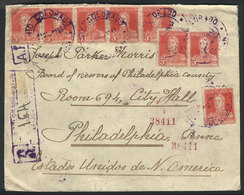 ARGENTINA AU/1923 RIO COLORADO (TUCUMAN) - USA: 5c. Stationery Envelope + 7x 5c - Andere & Zonder Classificatie