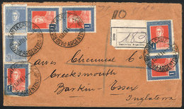 ARGENTINA 13/FE/1934 PASO RIO SANTA CRUZ - England: Registered Airmail Cover, W - Andere & Zonder Classificatie