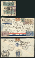 ARGENTINA CINDERELLA Franking A Cover Flown By ZEPPELIN: Registered Airmail Cov - Andere & Zonder Classificatie