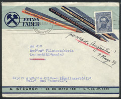 ARGENTINA "Cover With Handsome Advertising ""Johann Faber Pencils"", Franked Wi - Andere & Zonder Classificatie