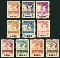 ARGENTINA Argentine Leage Against Tuberculosis Of Rosario, 1936, Set Of 10 Cind - Altri & Non Classificati