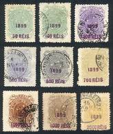 BRAZIL Sc.151/8 + 154a, 1899 Surcharged, Complete Set Of 8 Values + 500R. Lilac - Otros & Sin Clasificación