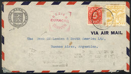 CURACAO Airmail Cover Sent From Oranjestad (Aruba) To Buenos Aires On 7/MAR/194 - Curaçao, Nederlandse Antillen, Aruba