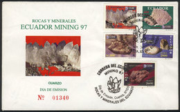 ECUADOR Yvert 1394/9, 1997 Rocks And Minerals, Cpl. Set Of 5 Values On A Beauti - Ecuador