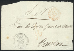 SPAIN Front Of An Official Folded Cover Sent From GERONA To Barcelona On 25/JUL - Andere & Zonder Classificatie