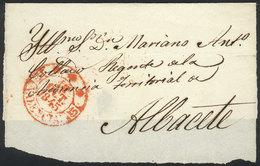 SPAIN Large Part Of A Folded Cover Sent From VALENCIA To Albacete On 12/OC/1845 - Andere & Zonder Classificatie