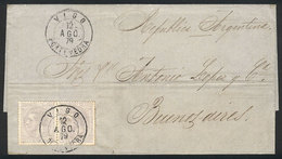 SPAIN Entire Letter Sent From Vigo To Buenos Aires On 12/AU/1879 Franked With P - Andere & Zonder Classificatie