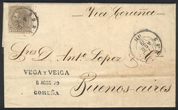 SPAIN Entire Letter Sent From Coruña To Buenos Aires On 6/AU/1879 Franked With - Andere & Zonder Classificatie