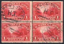 UNITED STATES Sc.Q12, 1913 $1 Fruit Growing, Nice USED BLOCK OF 4 Of Very Fine - Pacchi