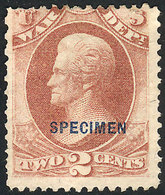 UNITED STATES Sc.O84S, With SPECIMEN Overprint, Mint No Gum, VF, Catalog Value - Dienstzegels