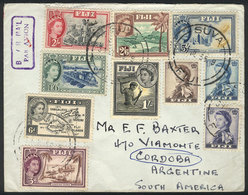 FIJI Airmail Cover Sent From Suva To Cordoba (Argentina) On 31/JUL/1958 With Sp - Fiji (1970-...)