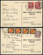 FRANCE 2 Cards Posted In 1947 By People That Were Assisted After The War With P - Andere & Zonder Classificatie