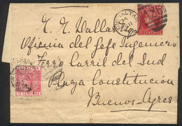 GIBRALTAR 10c. Wrapper Uprated With 10c., Sent To Buenos Aires On 11/MAR/1892, - Gibraltar