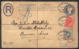 GREAT BRITAIN Registered Cover Sent From Ramsgate To Buenos Aires On 16/JUL/190 - Dienstzegels