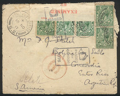 GREAT BRITAIN "Cover Sent By A Soldier At The War Front, Franked With 5x ½p. Ca - Dienstzegels