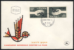 ISRAEL Year 1963, Fight Against Hunger, Tete-beche Pair On FDC Cover, Excellent - Andere & Zonder Classificatie