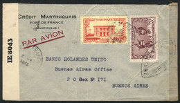 MARTINIQUE Airmail Cover Sent From Fort-de-France To Buenos Aires On 3/JA/1944 - Andere & Zonder Classificatie