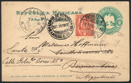 MEXICO 2c. Postal Card Uprated With 2c., Sent To Santa Fe On 7/SE/1903, VF Qual - Mexico