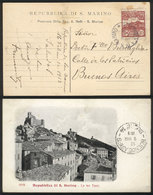 SAN MARINO "Postcard With Nice View (""Le Tre Torri"") Franked With 10c. And Se - Andere & Zonder Classificatie