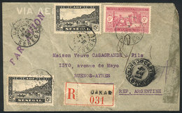 SENEGAL Registered Airmail Cover Sent From Dakar To Buenos Aires On 14/MAY/1938 - Senegal (1960-...)