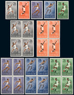 SURINAME Yvert 336/40, 1960 Roma Olympic Games, Cpl. Set Of 5 Values In Blocks - Suriname