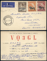 TANGANYIKA QSL Card Sent From Tanga To Uruguay On 25/OC/1959, Very Nice, Rare D - Tanganyika (...-1932)