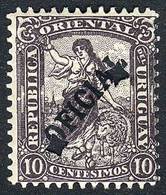 URUGUAY Year 1907, 10c. Violet, MINT ORIGINAL GUM, Punched With 2 Diamond Holes - Uruguay