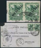 URUGUAY "Card Sent To Belgium On 4/AU/1903, Franked By Pair Sc.O84 With Two Dia - Uruguay