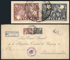 URUGUAY Registered Cover Sent To Germany On 9/NO/1914, Franked By Sc.113 + O115 - Uruguay