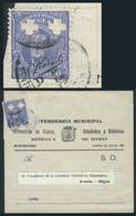 URUGUAY Wrapper Sent To Belgium, Franked By Sc.O120 With Two Clover Punch Holes - Uruguay