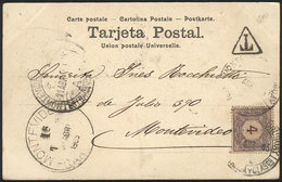 URUGUAY PC Sent To Montevideo On 9/AP/1903, Postage Dues For 4c., Interesting A - Uruguay