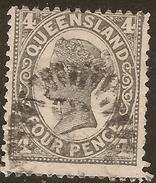 QUEENSLAND 1907 4d Grey-black QV SG 294 U #ABF44 - Used Stamps