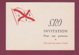 080917 BRETAGNE Folklore Breton - Carton INVITATION SNO  Drapeau - Bretagne