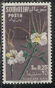 SOMALIA AFIS 1955 FIORI FLOWERS FLEURS FLORA POINCIANA ELATA CENT. 25c 0,25S MNH - Somalië (AFIS)