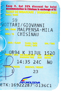 2017 , Air Moldova , Avion Ticket , Malpensa Milano - Chisinau , Used - Europe