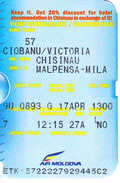 2017 , Air Moldova , Avion Ticket , Boarding Pass.,  Chisinau -  Malpensa Milano, Used - Europe