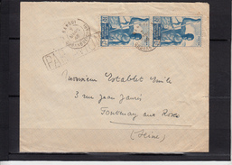 A.E.F.   Lettre  De BANGUI   Oubangui Chari   Pour FONTENAY Aux ROSES  7 Mars 1949   Avec PAIRE De 6f - Brieven En Documenten