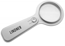 Lindner LED-Leuchtlupe, 5x, Metallic +++ NEU OVP +++ (S198-M) - Stamp Tongs, Magnifiers And Microscopes