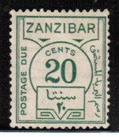 ZANZIBAR  Scott # J 20* VF MINT LH - Zanzibar (...-1963)