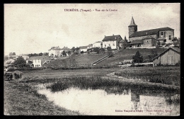 CPA ANCIENNE FRANCE- URIMÉNIL (88)- VUE SUR LE CENTRE EN GROS PLAN- L'ETANG- L'EGLISE- - Urimenil