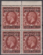 MAROC ANGLAIS - 15 C. En Bloc De 4 De 1935/7 Neuf TTB - Postämter In Marokko/Tanger (...-1958)
