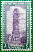 INDIA 1949 1Re Archaeological Victory Tower Chittorgarh MNH Phila D15 CV4000Rs - Ongebruikt