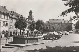 AK Schleiz Thüringen Altmarkt Cafe Gasthof Skoda Trabant Wartburg A Görkwitz Oettersdorf Crispendorf Oberböhmsdorf DDR - Schleiz