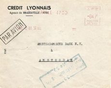 Congo AEF 1956 Brazzaville Credit Lyonnais Satas “SD” 3152 EMA Meter Cover - Storia Postale