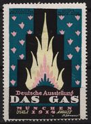 GAS Exhibition - LABEL CINDERELLA VIGNETTE München Germany 1914 - Gaz